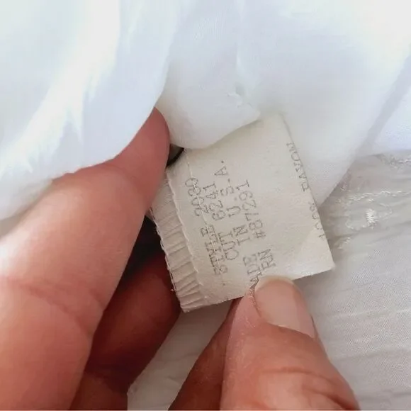 Vintage Johnny Was 90s White Embroidered Semi-Sheer Button Down Size Medium - Picture 8 of 9